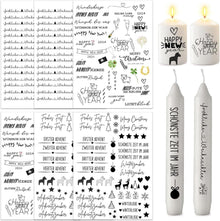 6er Set Kerzentattoos Weihnachten Happy New Year DIY Geschenk