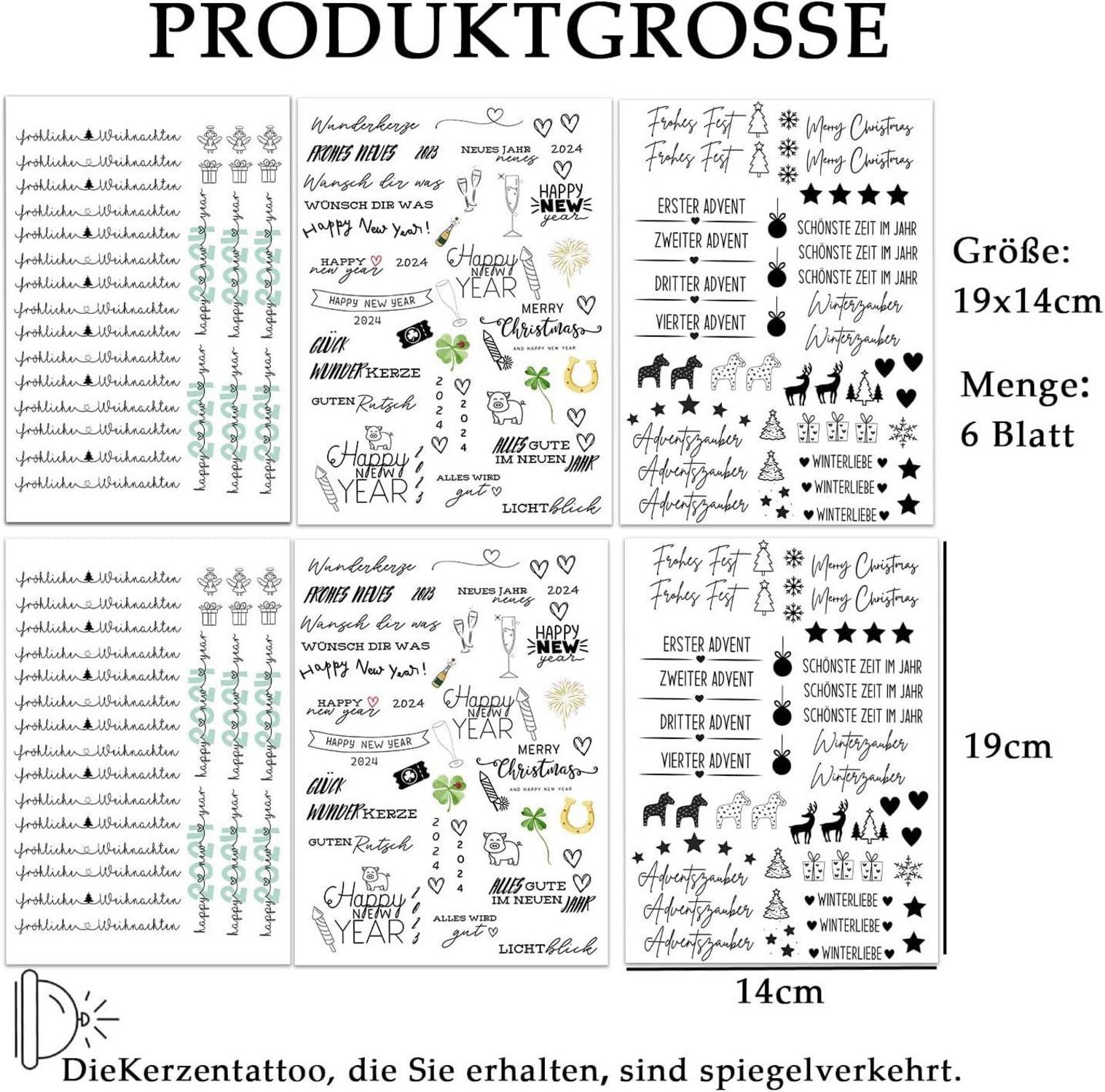 Kerzentattoos Weihnachten DIY Geschenk Happy New Year 6