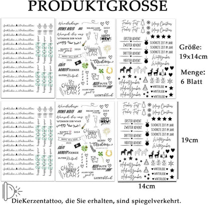 Kerzentattoos Weihnachten DIY Geschenk Happy New Year 6