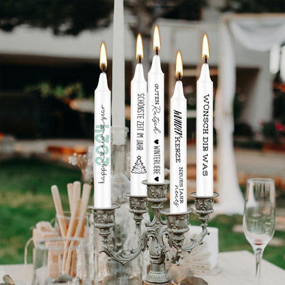 6er Set Kerzentattoos Weihnachten Happy New Year DIY Geschenk