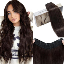 Clip-in Echthaarverlängerung Dunkelbraun 50cm