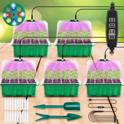 Growbox Komplettset mit Pflanzenlampe 5x Zimmergewächshaus