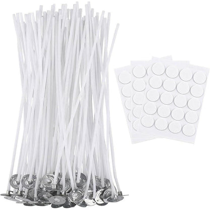 Kerzendocht für Kerzen 50 Stück 10cm mit 60 Docht Aufkleber
