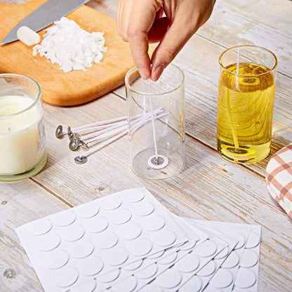 Kerzendocht für Kerzen 50 Stück 10cm mit 60 Docht Aufkleber