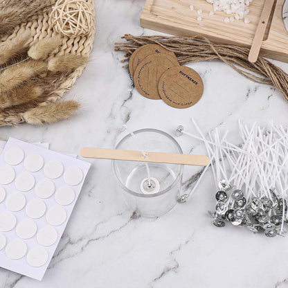 Kerzendocht für Kerzen 50 Stück 10cm mit 60 Docht Aufkleber