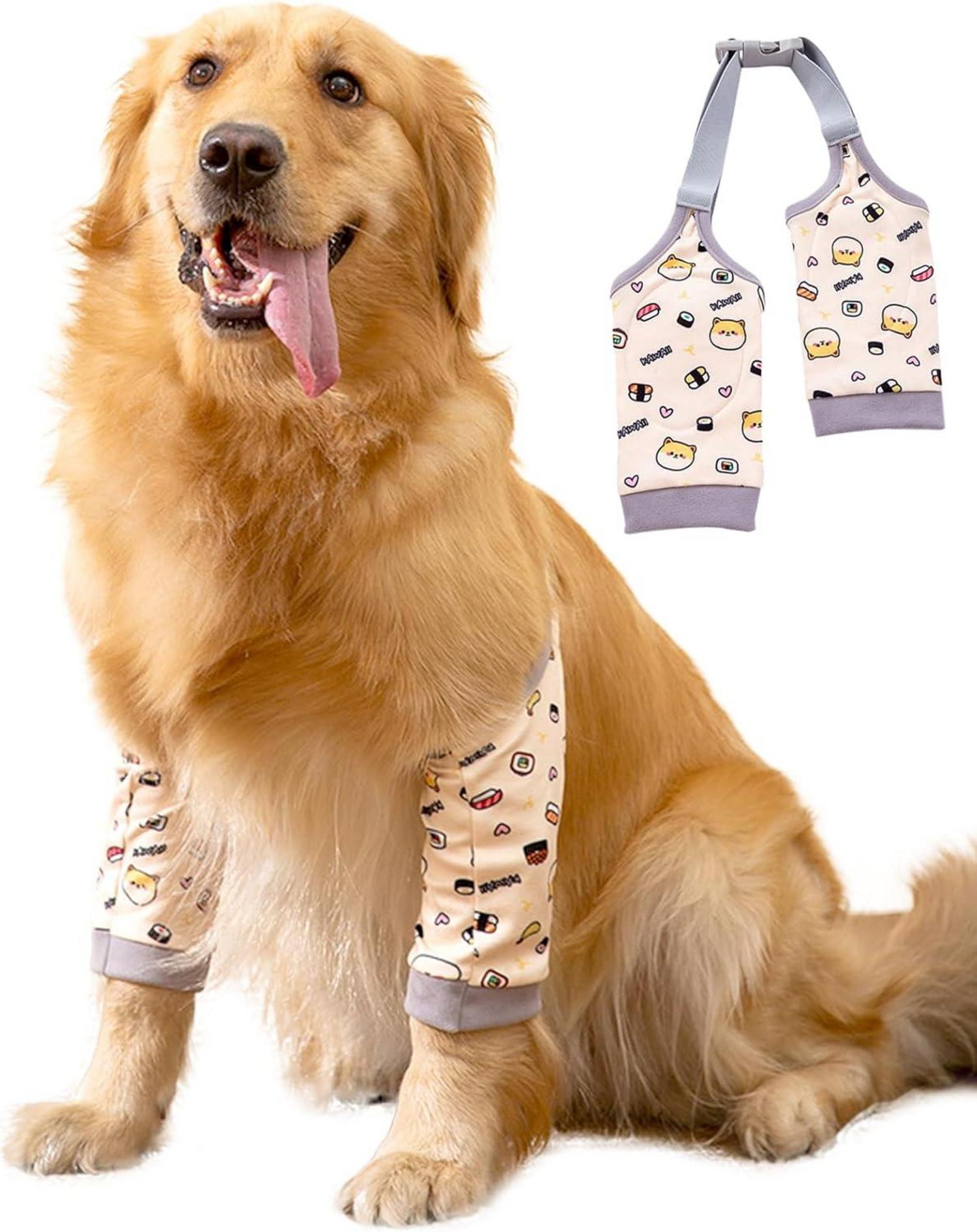 Ellenbogenbandage Hund Recovery Sleeve Vorderbeinschutz Gelb XXL