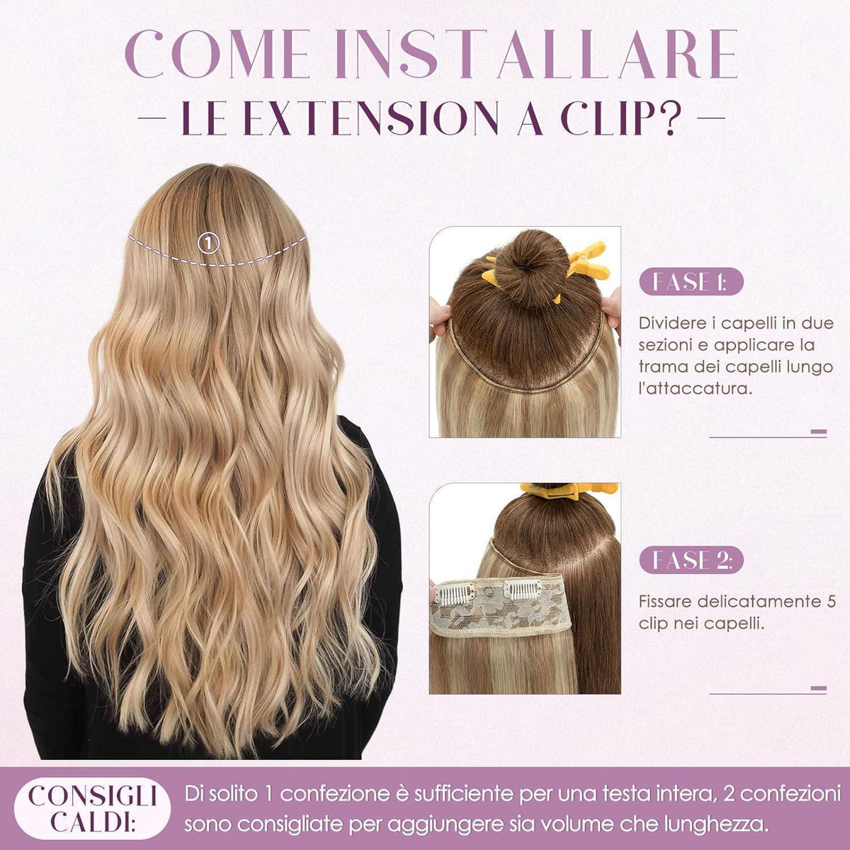 Clip-in Haarverlängerung Blond 35cm – Remy Echthaar #18/613