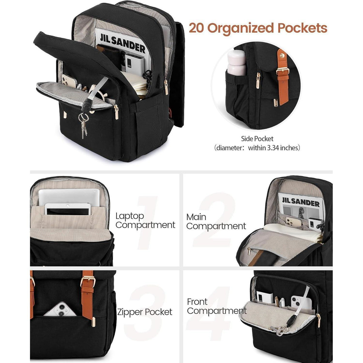 Wasserdichter Laptop Rucksack 17 Zoll mit Laptopfach & Handgepäckfunktion