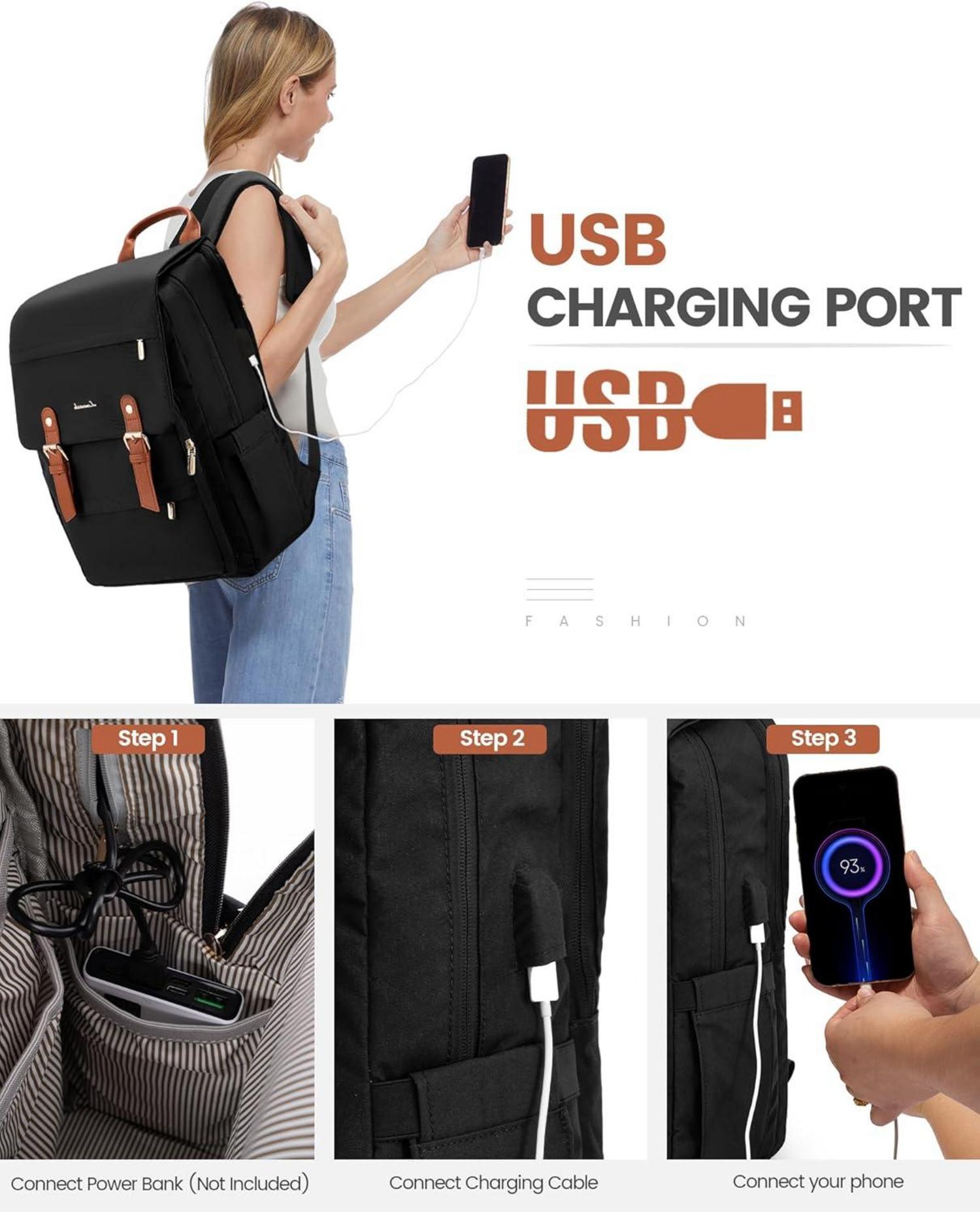 Schulrucksack Teenager Mädchen 15.6 Zoll Laptopfach Wasserdichter