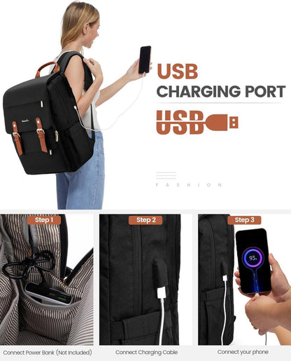 Schulrucksack Teenager Mädchen 15.6 Zoll Laptopfach Wasserdichter