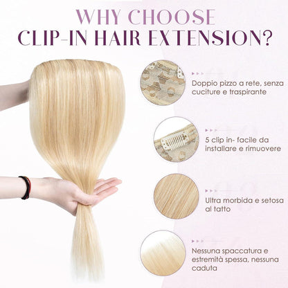 Echthaar Clip-Ins Blond 40cm – Remy Haarverlängerung #18/613