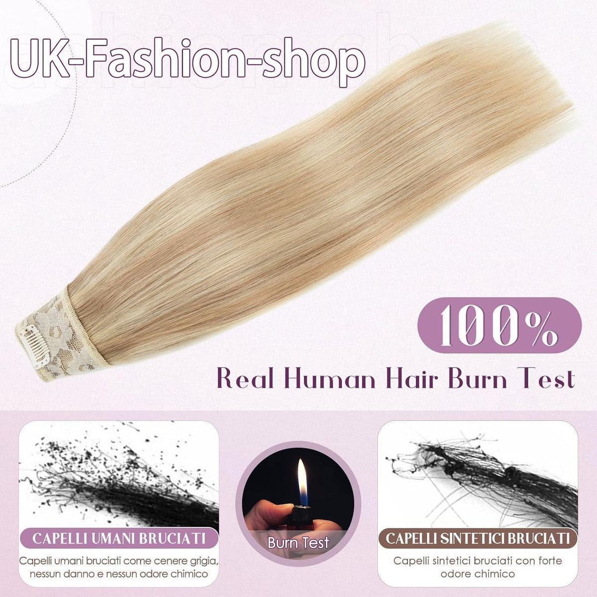 Echthaar Clip-Ins Blond 40cm – Remy Haarverlängerung #18/613