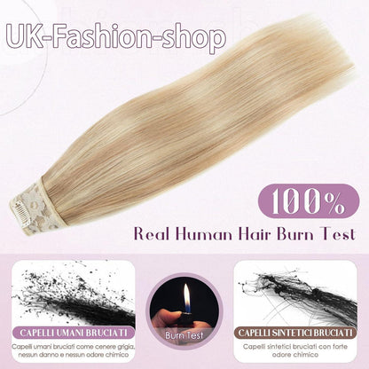 Echthaar Clip-Ins Blond 40cm – Remy Haarverlängerung #18/613