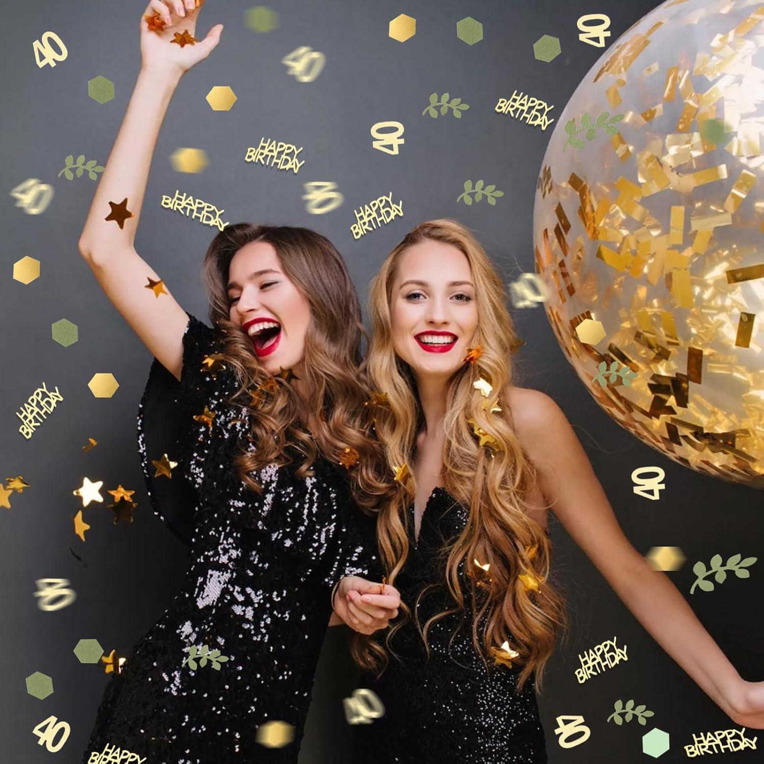 40. Geburtstag Konfetti Grün Gold 200 Stück Tischdeko Frauen Männer