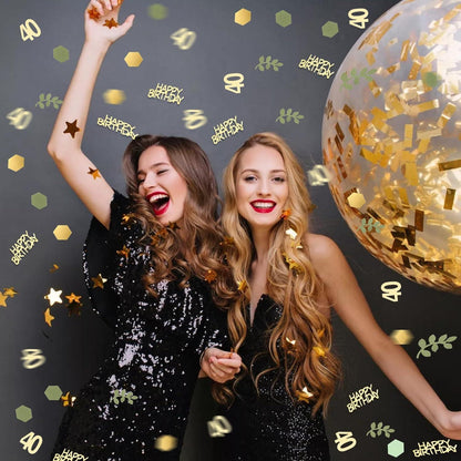40. Geburtstag Konfetti Grün Gold 200 Stück Tischdeko Frauen Männer