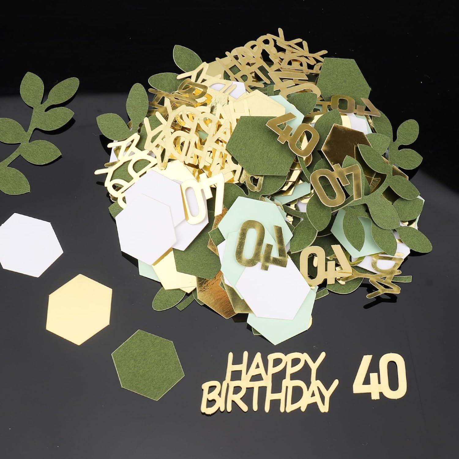 40. Geburtstag Konfetti Grün Gold 200 Stück Tischdeko Frauen Männer