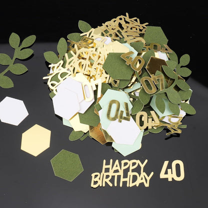 40. Geburtstag Konfetti Grün Gold 200 Stück Tischdeko Frauen Männer