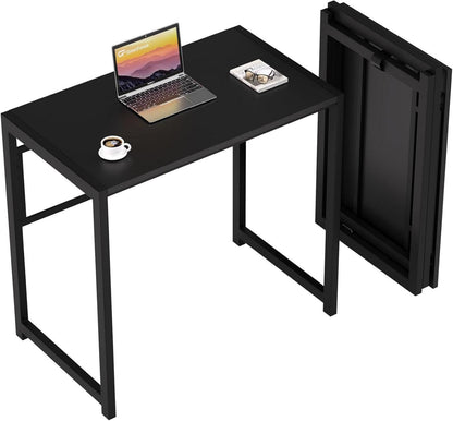 Klappbarer Schreibtisch 80x48 cm Schwarz Stabil & Platzsparend