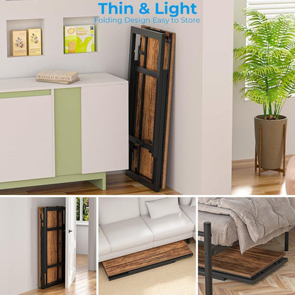 Kleiner Klappbarer Schreibtisch 100x48 cm Beige Home Office