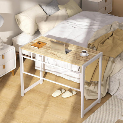 Kleiner Klappbarer Schreibtisch Beige 100 x 48 cm Home Office