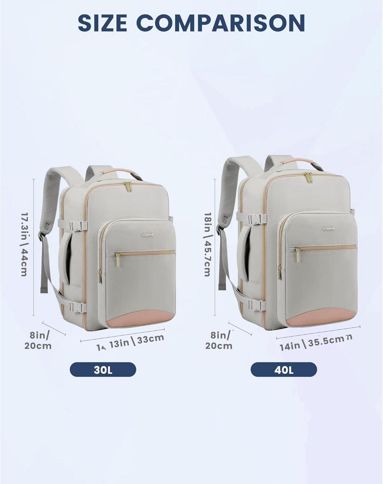 Handgepäck Rucksack 40L Damen 17 Zoll Laptop Reisetasche Waterproof