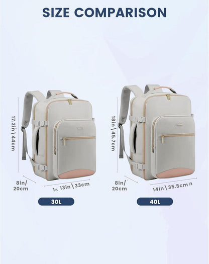 Handgepäck Rucksack 40L Damen 17 Zoll Laptop Reisetasche Waterproof