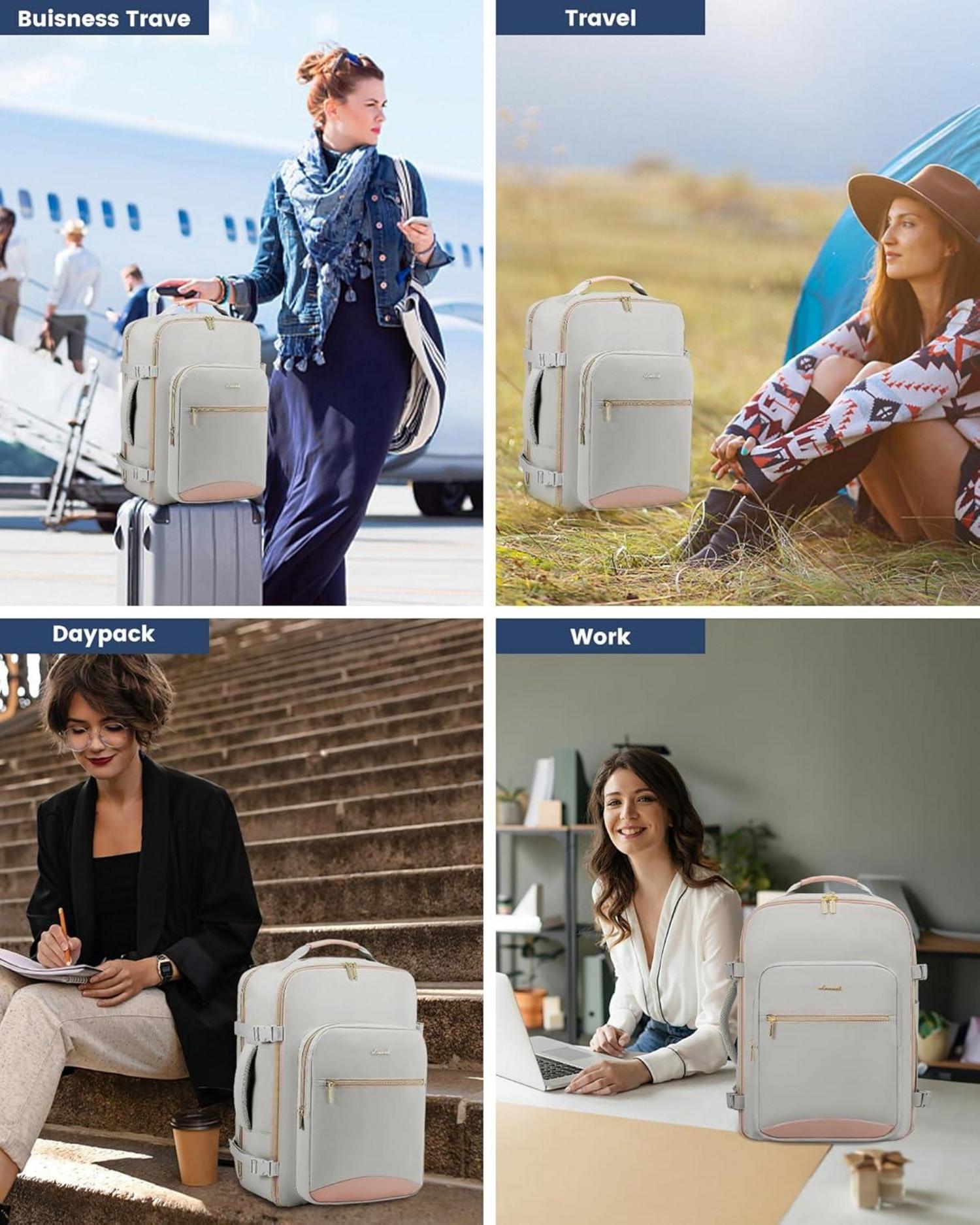 Handgepäck Rucksack 40L Damen Kofferrucksack wasserdicht 17 Zoll Laptop