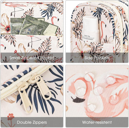 Kulturbeutel Zum Aufhängen Beige Flamingo Frauen Männer Mädchen