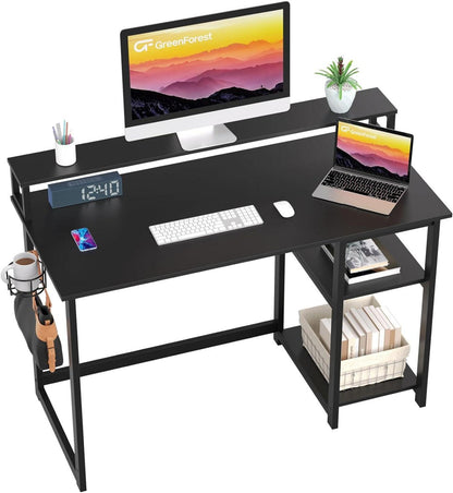 Schreibtisch Schwarz Gaming Tisch mit Regal 100 x 50 cm