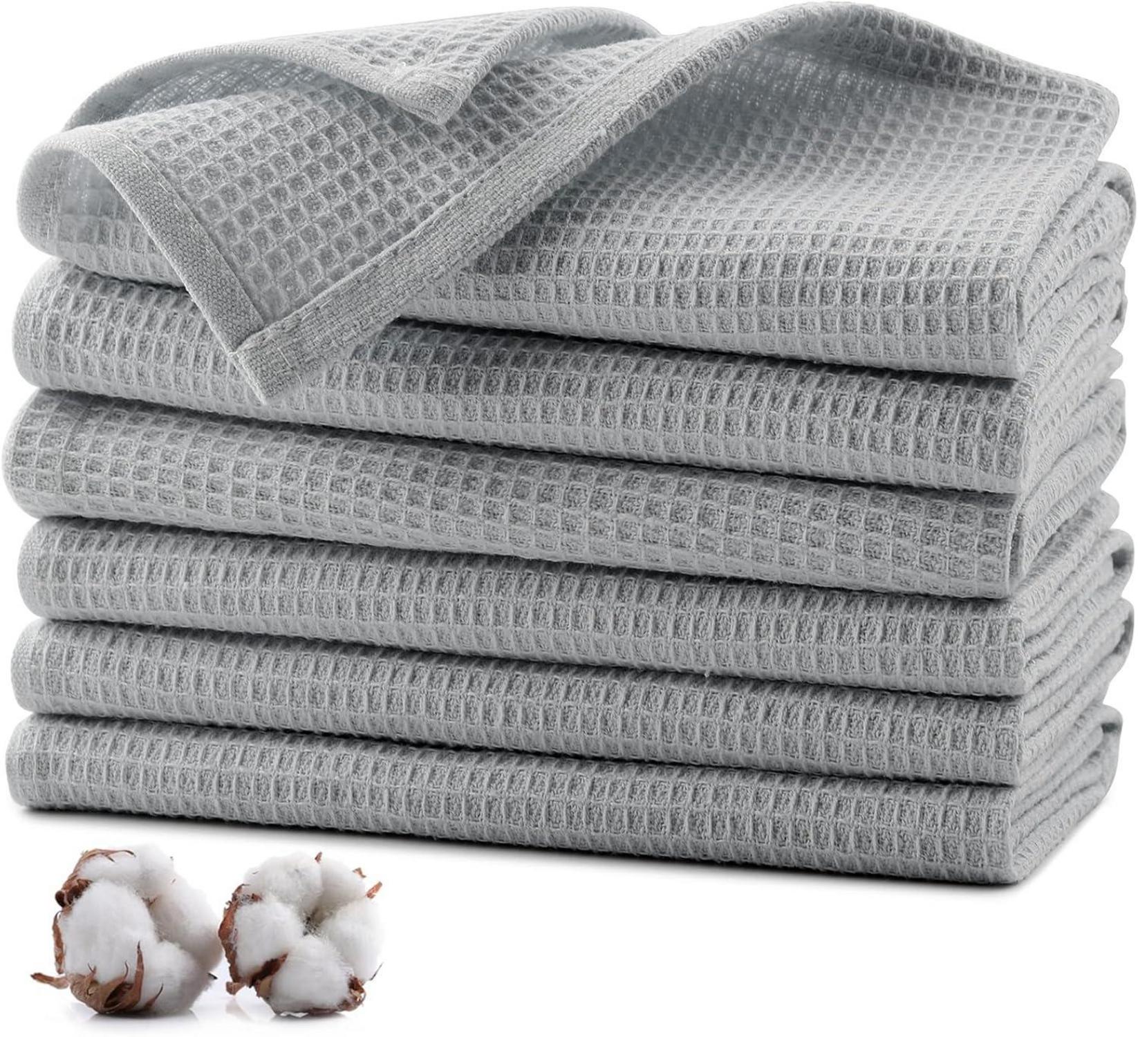 Geschirrtücher 100% Baumwolle 6er Set 35x35 cm Saugfähige Küchentücher