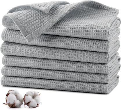 Geschirrtücher 100% Baumwolle 6er Set 35x35 cm Saugfähige Küchentücher