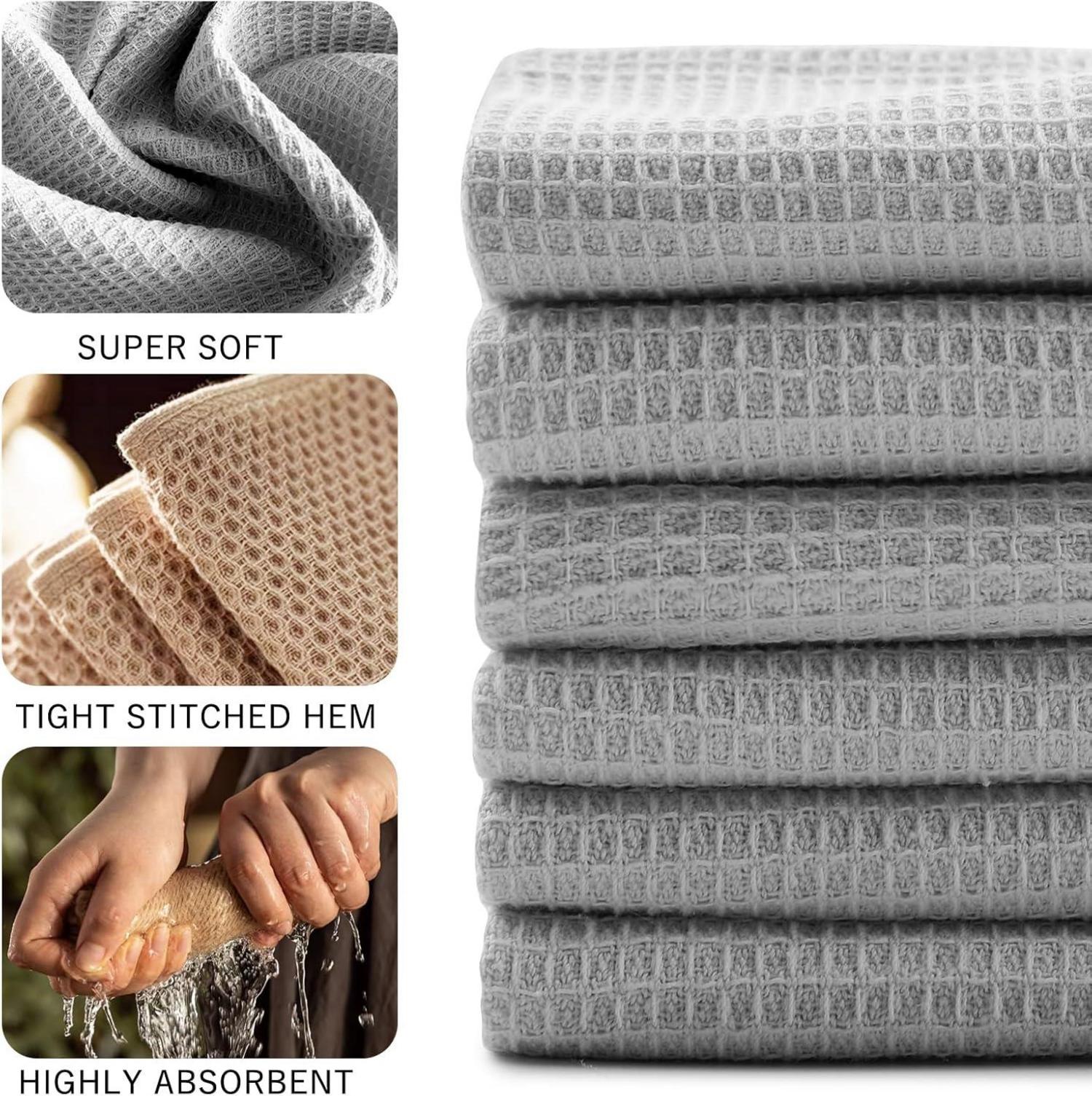 Geschirrtücher 100% Baumwolle 6er Set 35x35 cm Saugfähige Küchentücher