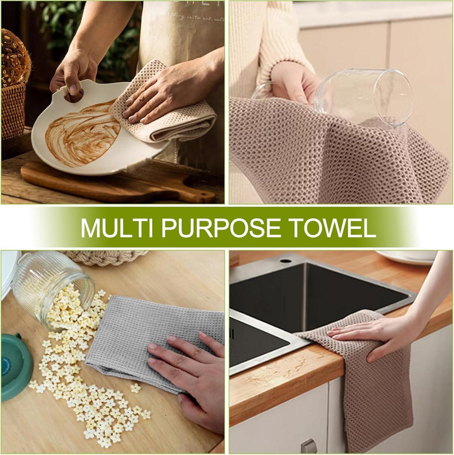 6er Set Waffeltücher 35x35cm - Baumwolle Geschirrtücher Küchenhandtücher