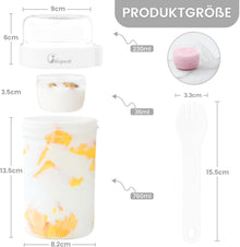 Bugucat Müslibecher to Go 760ml + 230ml mit Löffel