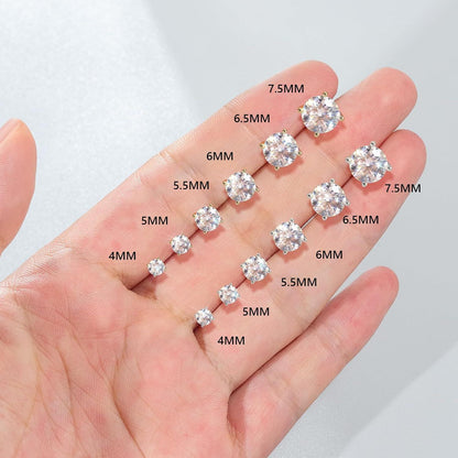 Moissanite Ohrringe Silber 925 Damen 3,0 ct Diamant Ohrstecker VVS1 D 7,5 mm