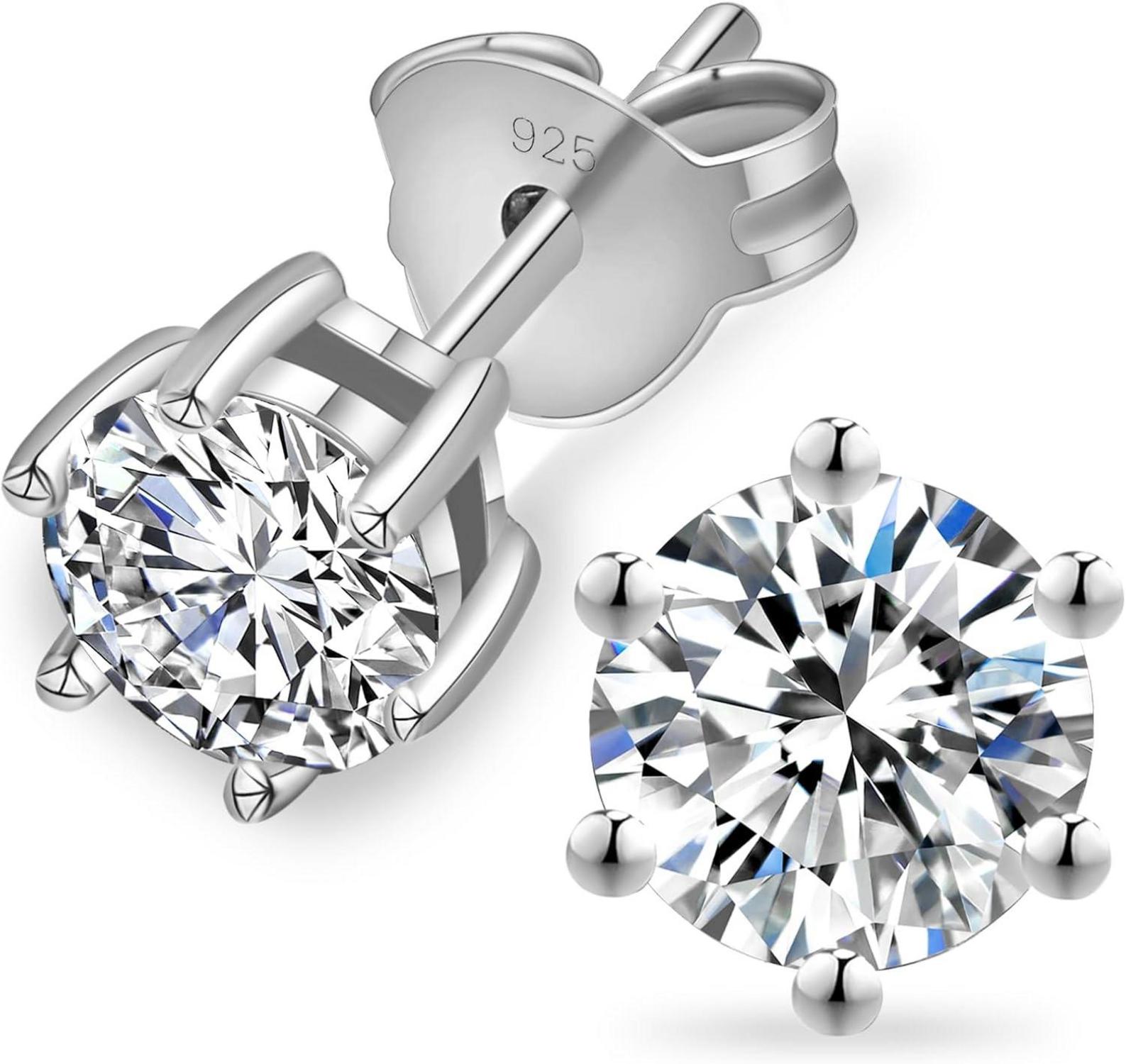 Moissanite Ohrringe Silber 925 Damen 3,0 ct Diamant Ohrstecker VVS1 14K Gold