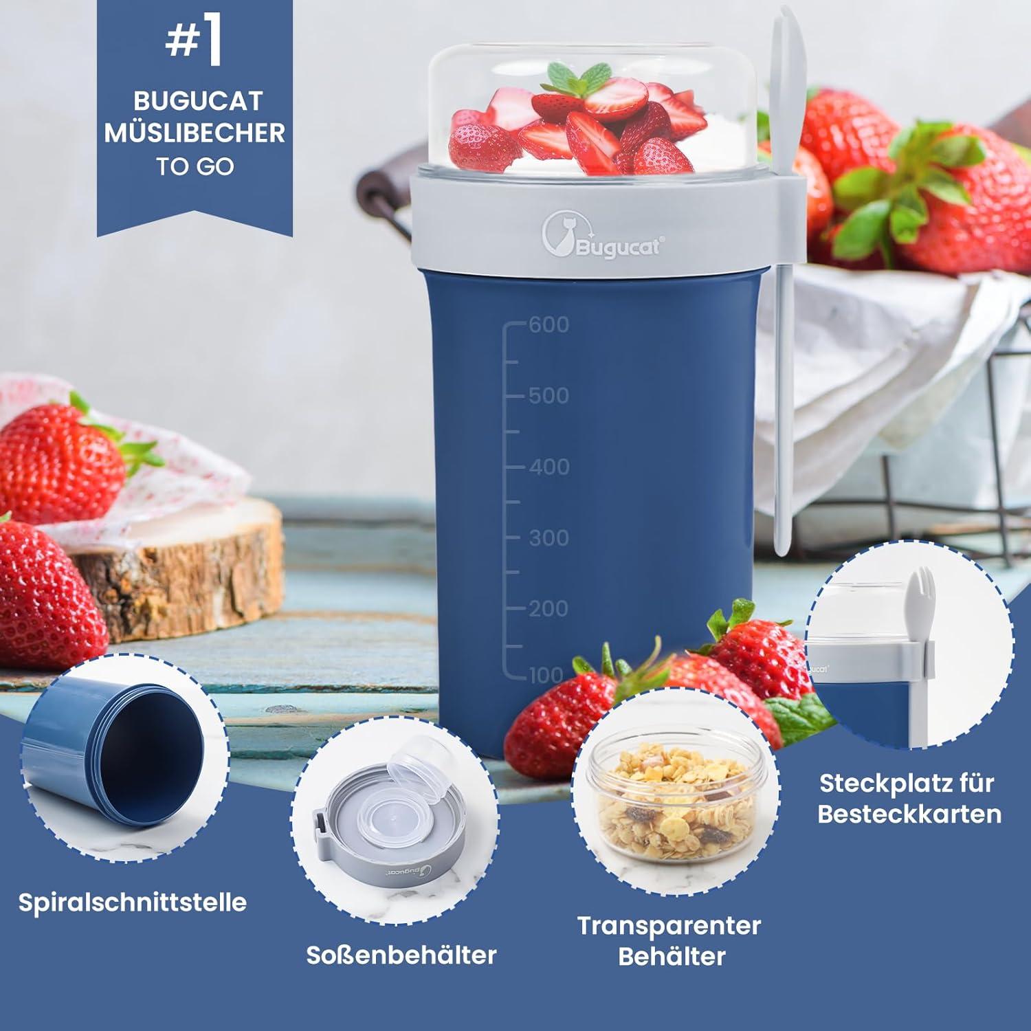 Praktischer Müslibecher to Go Set mit Löffel