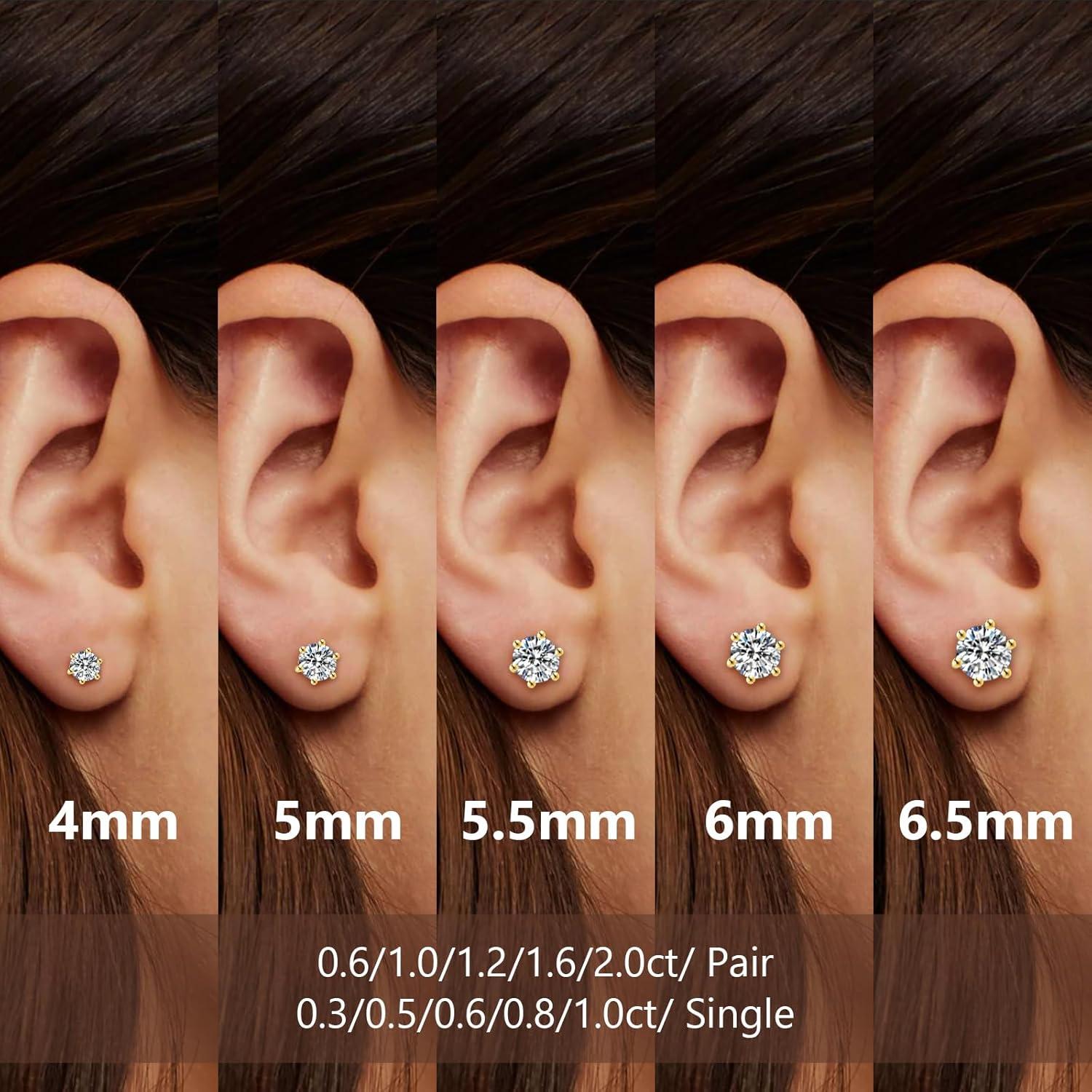 Moissanite Ohrringe Silber Diamant Ohrstecker VVS1 14K Gold 7,5 mm 3,0