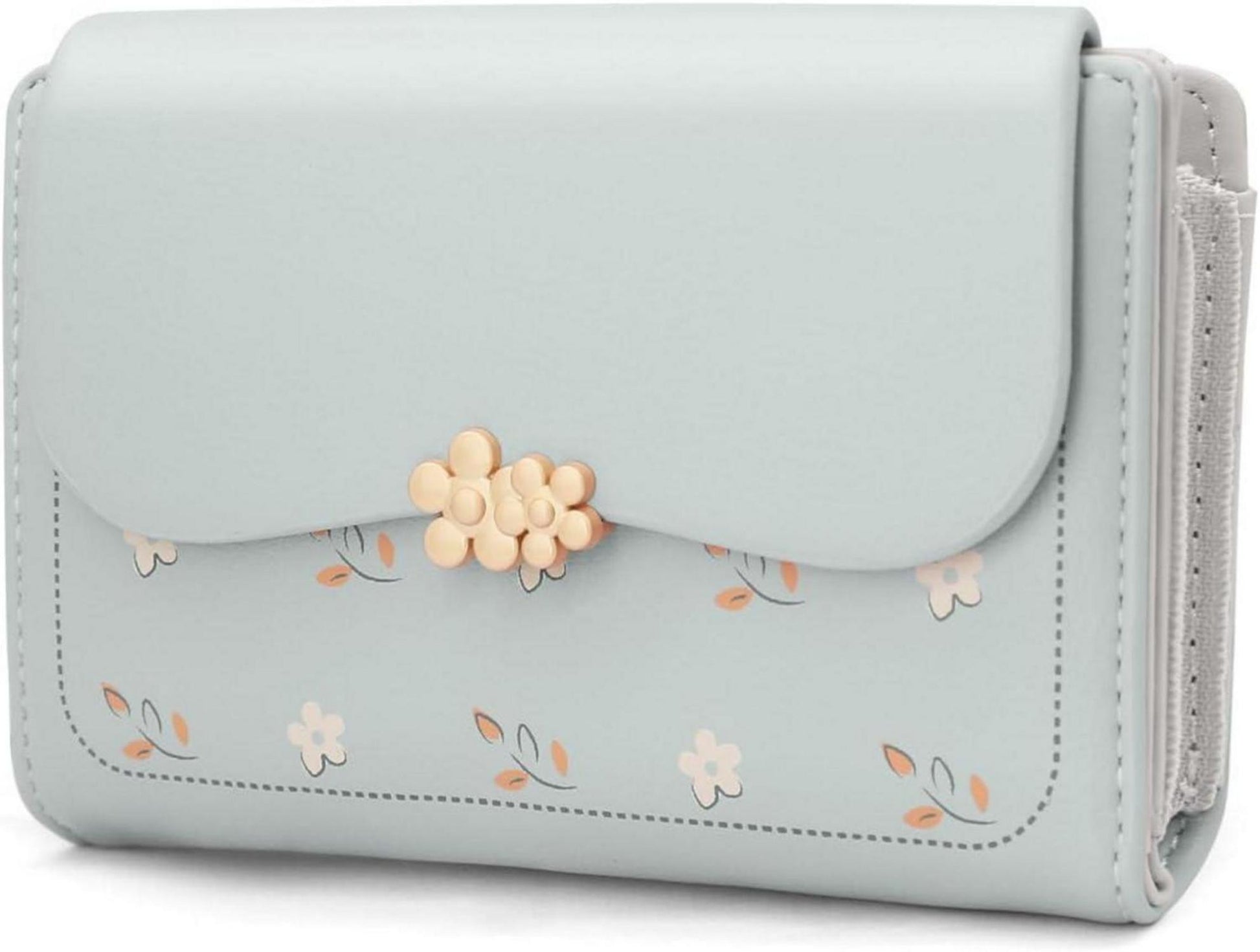 Kleine Damen Geldbörse PU Leder 10 Kartenfächer Blau