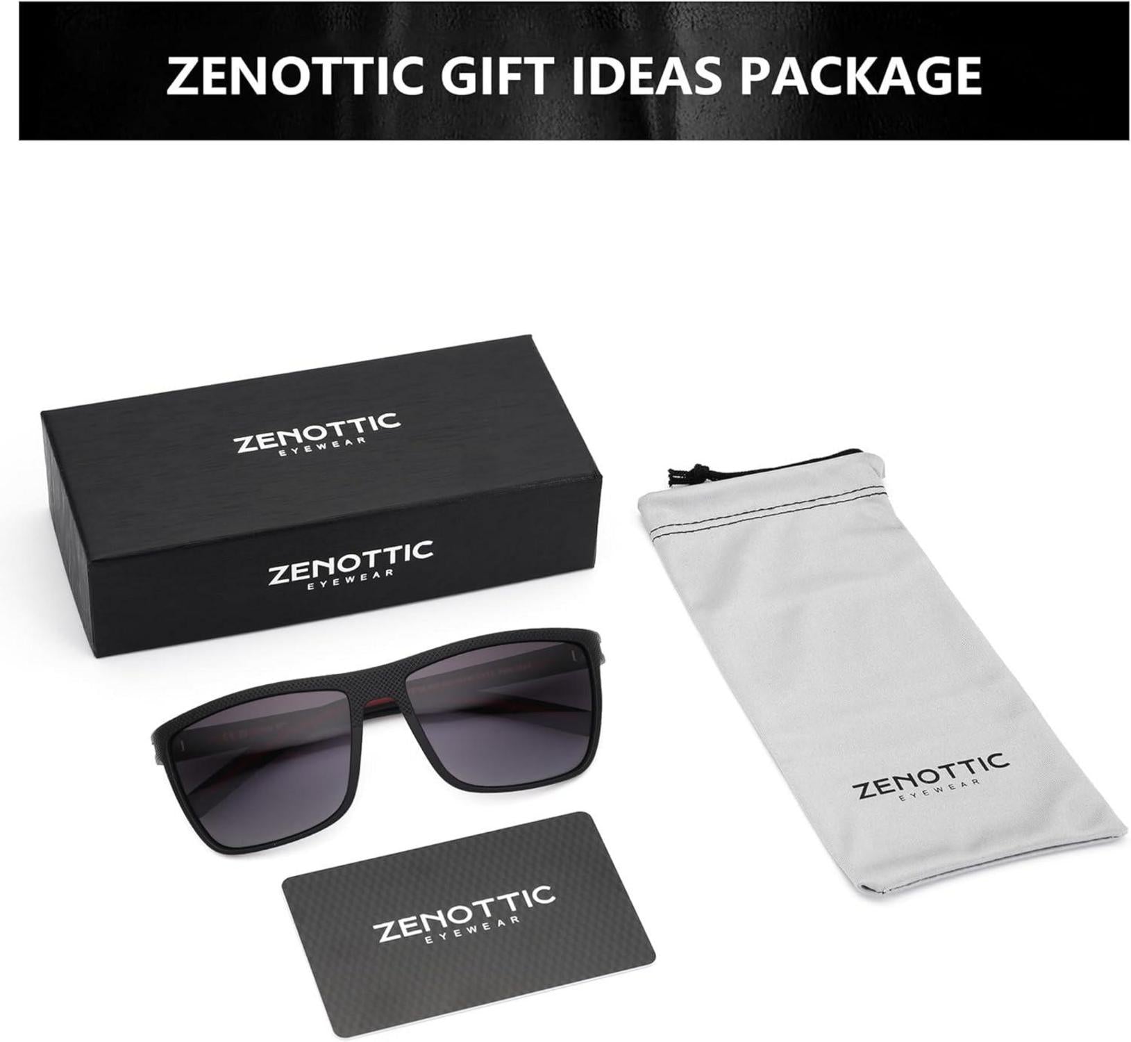 Polarisierte TR90 Herren Sonnenbrille UV400 Schutz Schwarz/Grau