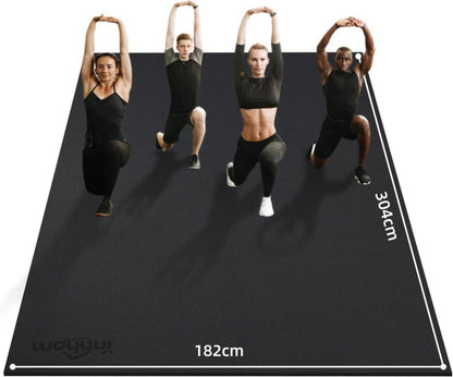 Fitness Bodenschutzmatte rutschfest 304x182x0,7cm Schwarz