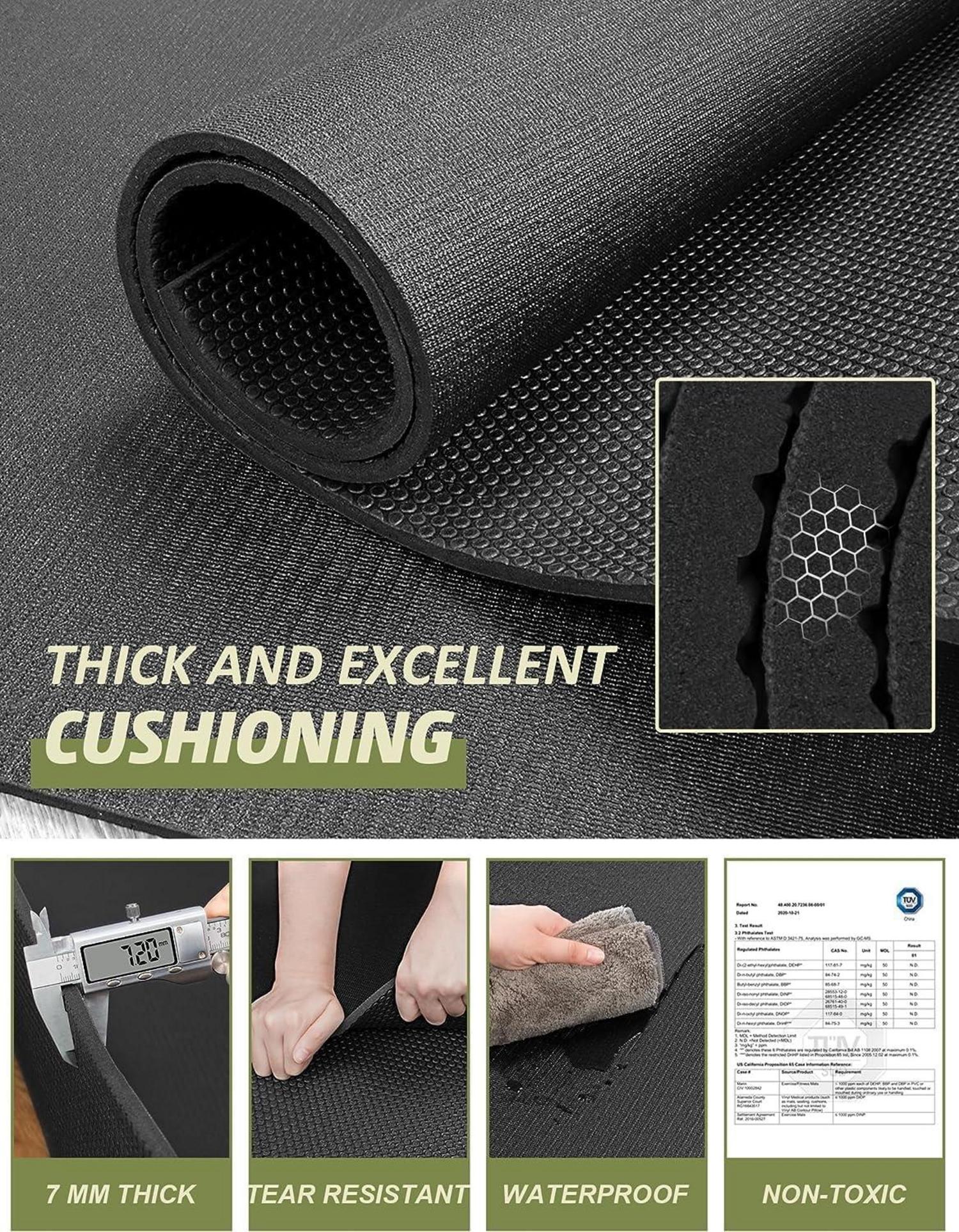 Bodenschutzmatte Fitnessgeräte rutschfest 304x182x0,7cm Schwarz