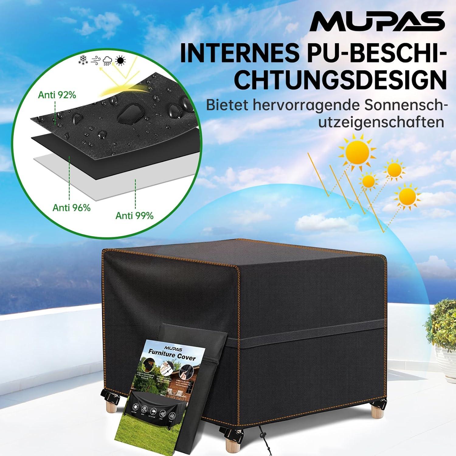 Abdeckung Gartenmöbel 420D Oxford Wasserdicht Winterfest 150x150x74cm