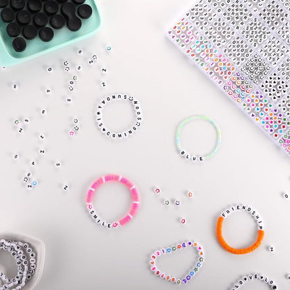 Funtopia 1560 Stück Alphabet Perlen Set - DIY Armband Buchstaben Zahlenperlen Kit
