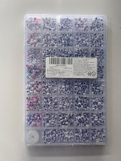 Funtopia 1560 Stück Alphabet Perlen Set - DIY Armband Buchstaben Zahlenperlen Kit