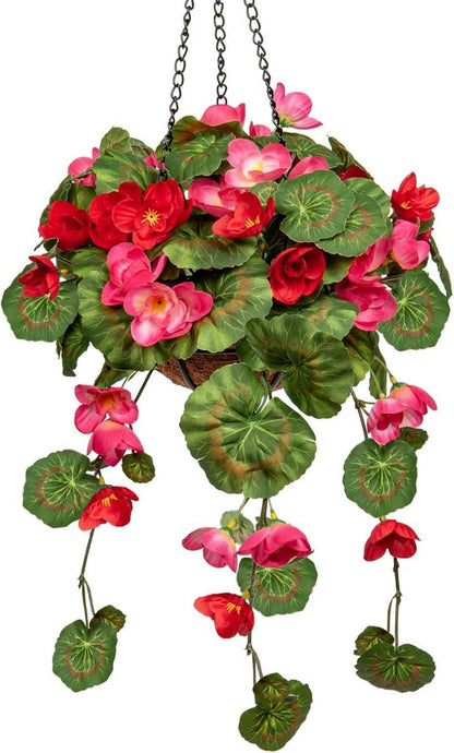 Künstliche Hängegeranie mit Hängeampel, Höhe 70 cm, Dekopflanze