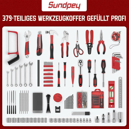 Professioneller Werkzeugkoffer 379 tlg Haus Auto Reparatur