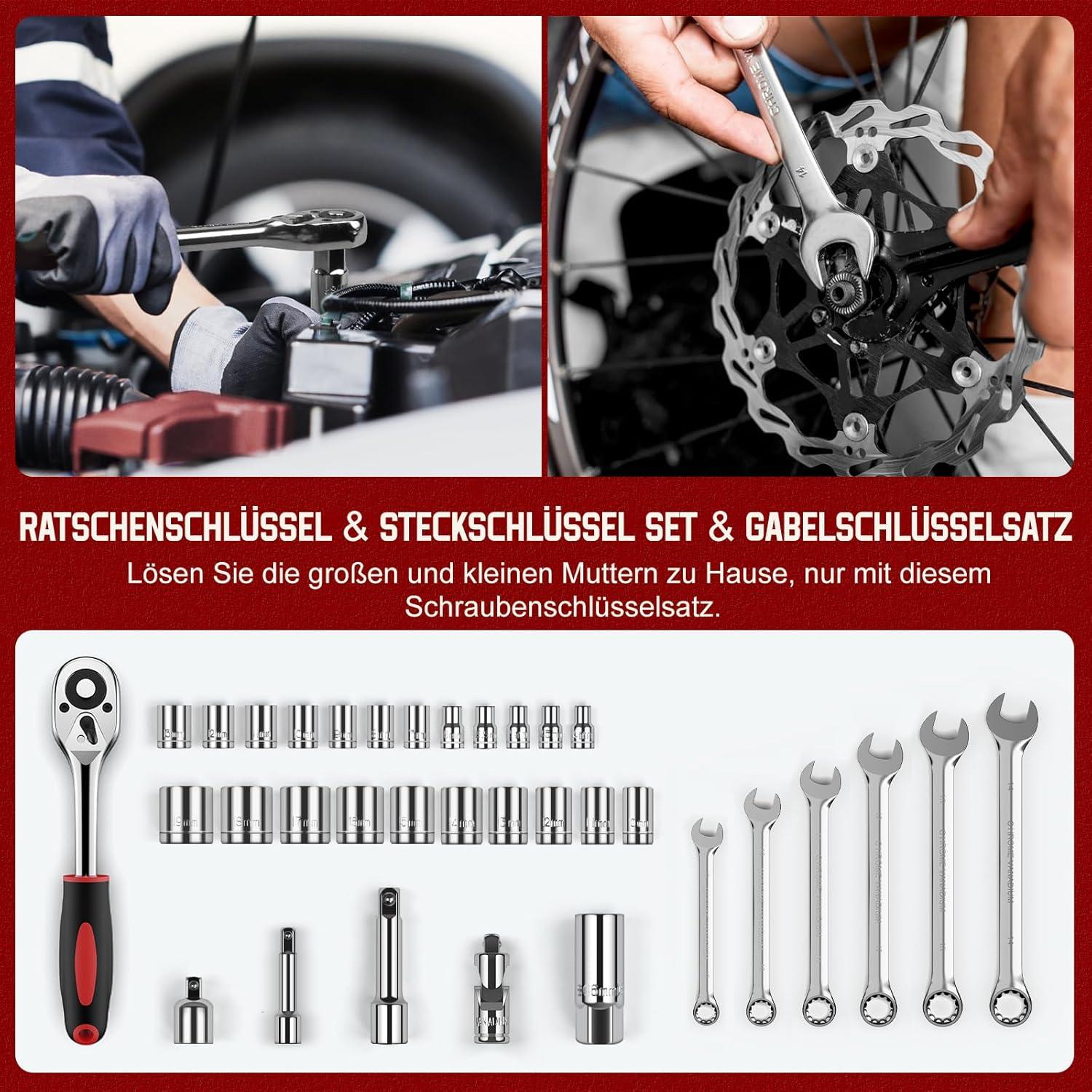 Professioneller Werkzeugkoffer 379 tlg für Haus- und Autoreparaturen