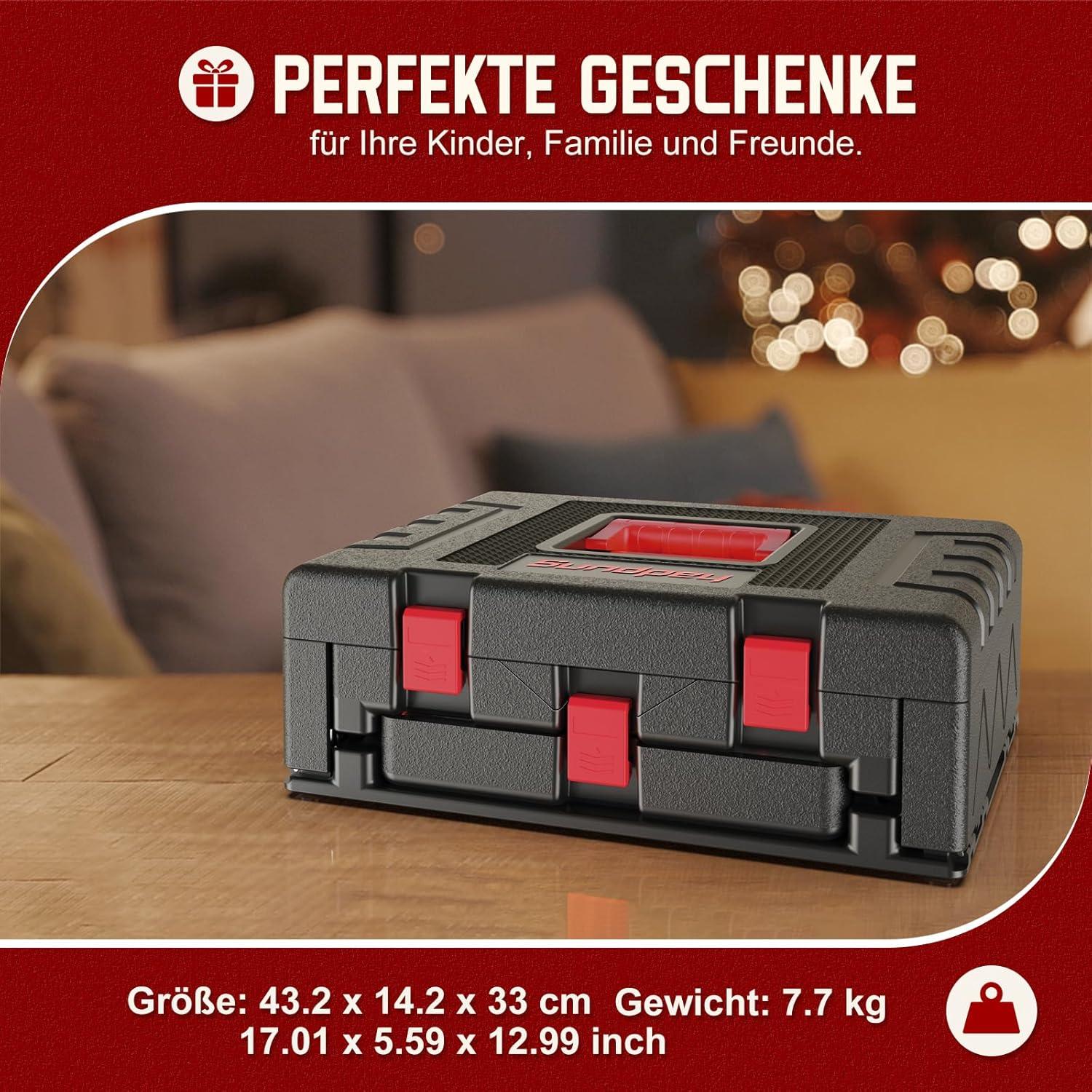 Werkzeugkoffer 379 tlg Profi Haus Autoreparatur Aufbewahrung Rot