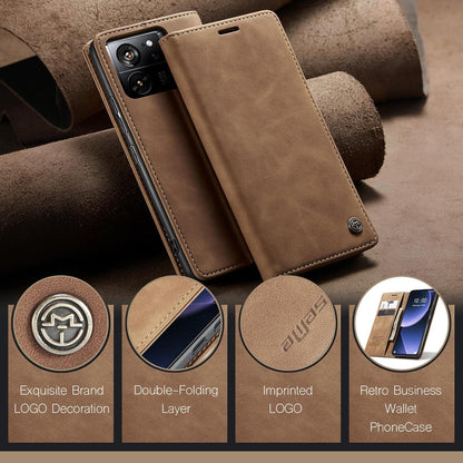 Handyhülle Xiaomi 13T/13T Pro Premium Leder Magnet Schutzhülle Braun